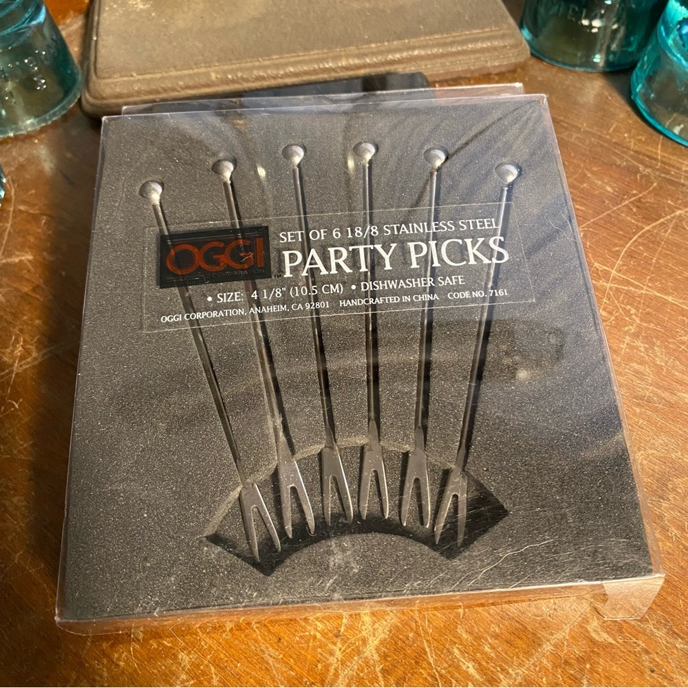 OGGI Party Picks Stainless steel set of six